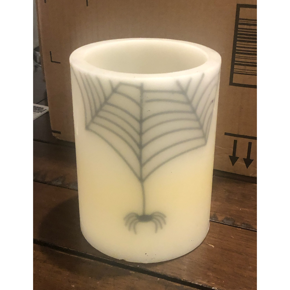 Vintage Hollow Wax Spider web‎ Candle Holder Halloween Spooky